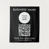 Logo-QR-Code-Hintergrund für Party-Event-Seminar Wandteppich (Vorderseite)