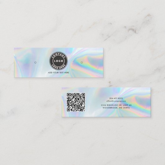 Logo QR Code Holographic Stuhl Earring Display Car Mini Visitenkarte (Vorne/Hinten)