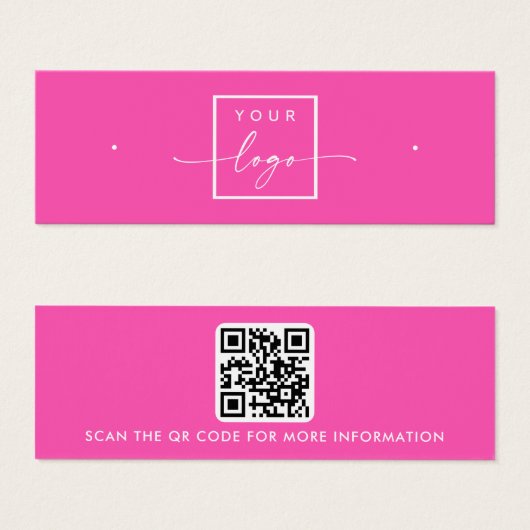 Logo QR-Code Hot-Rosa-Ohrring-Anzeigetafel (Vorne & Hinten)