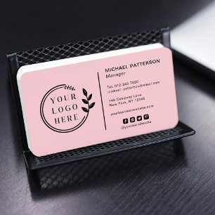 Logo-QR-Code im Rosa-Farbton für Social-Media-Bran Visitenkarte