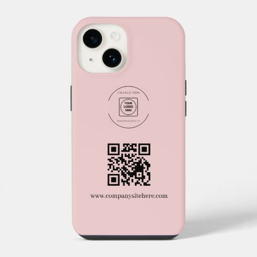 Logo-QR-Code-iPhone-Hülle in Rosé iPhone Hülle (Rückseite)