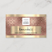 Logo QR CODE Logo Glitzer Rosa Visitenkarte (Vorderseite)