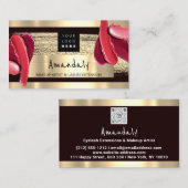 Logo QR CODE Logo Gold Black Strokes Makeup Artist Visitenkarte (Vorne/Hinten)