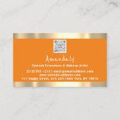 Logo QR CODE Logo Gold Pink Strokes Makeup Artist Visitenkarte (Rückseite)