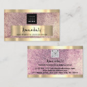 Logo QR CODE Logo Lila Glitzer Visitenkarte (Vorne/Hinten)