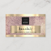 Logo QR CODE Logo Lila Glitzer Visitenkarte (Vorderseite)