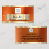 Logo QR CODE-Logo Metallisch Orange Visitenkarte (Vorne/Hinten)