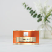 Logo QR CODE-Logo Metallisch Orange Visitenkarte (Stehend Vorderseite)