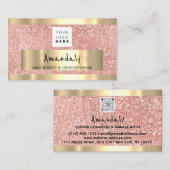 Logo QR CODE Logo Metallische Rose Gold Metallic Visitenkarte (Vorne/Hinten)