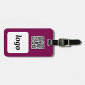 Logo QR Code Magenta PInk Business Promotion Gepäckanhänger (Vorderseite horizontal)