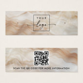 Logo QR code marble look stud earring display card (Vorne & Hinten)