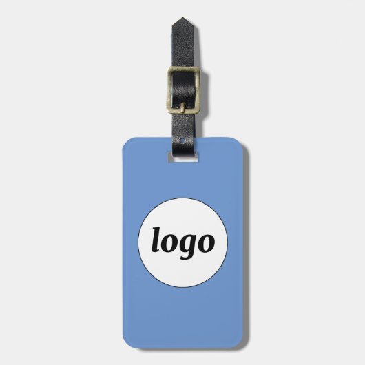 Logo-QR-Code Minimalistisch Blue-Business-Werbeakt Gepäckanhänger (Vorderseite vertikal)