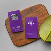 Logo QR Code Minimalistisch Lila Visitenkarte