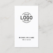 Logo QR Code Minimalistisch Modern White Custom Visitenkarte (Vorderseite)
