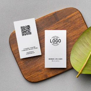 Logo QR Code Minimalistisch Modern White Custom Visitenkarte