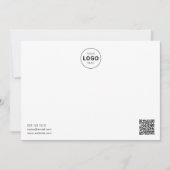 Logo QR Code Minimalistisch Modern White Note Card Mitteilungskarte (Vorderseite)