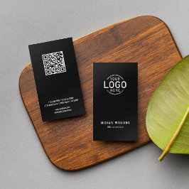 Logo QR Code Minimalistisch Schwarz Moderne Custom Visitenkarte