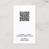Logo QR Code Minimalistisch Schwarz-weiß Visitenkarte (Rückseite)