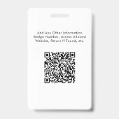 Logo-QR-Code Mitarbeiter-Foto-ID-Abzeichen Ausweis (Rückseite)