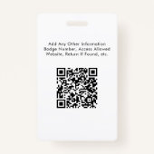 Logo-QR-Code Mitarbeiter-Foto-ID-Abzeichen Ausweis (Rückseite)