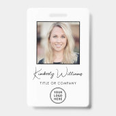 Logo-QR-Code Mitarbeiter-Foto-ID Ausweis (Vorderseite)