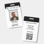 Logo QR Code Mitarbeiter im Corporate Foto Ausweis (Vorder- & Rückseite)