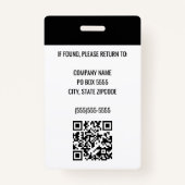 Logo QR Code Mitarbeiter im Corporate Foto Ausweis (Rückseite)
