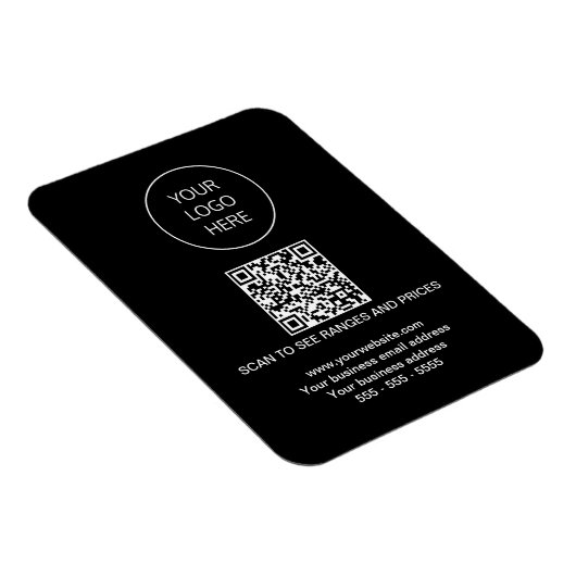Logo QR Code Modern Black Magnet (Rechte Seite)