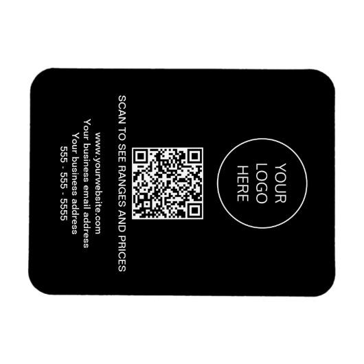 Logo QR Code Modern Black Magnet (Horizontal)