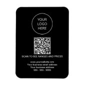 Logo QR Code Modern Black Magnet (Vertikal)