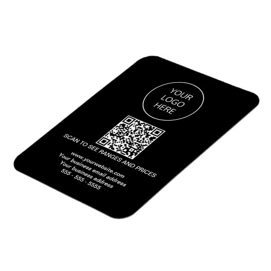 Logo QR Code Modern Black Magnet (Linke Seite)