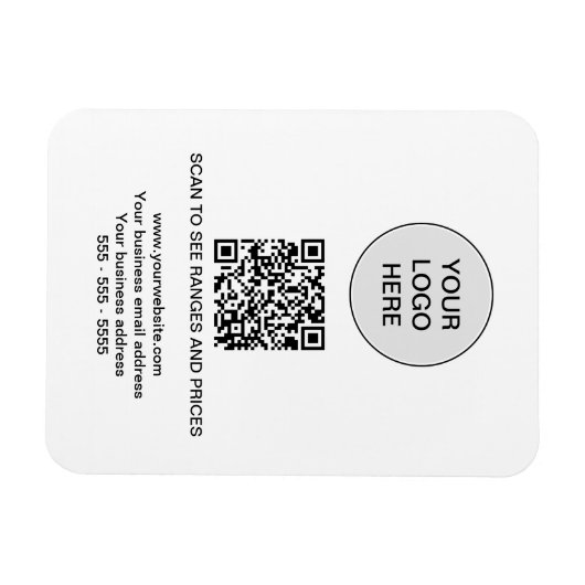 Logo QR Code Modern White Magnet (Horizontal)