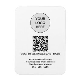 Logo QR Code Modern White Magnet