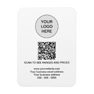 Logo QR Code Modern White Magnet