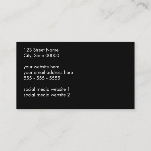 Logo QR Code Moderne Black Business Card Visitenkarte (Rückseite)