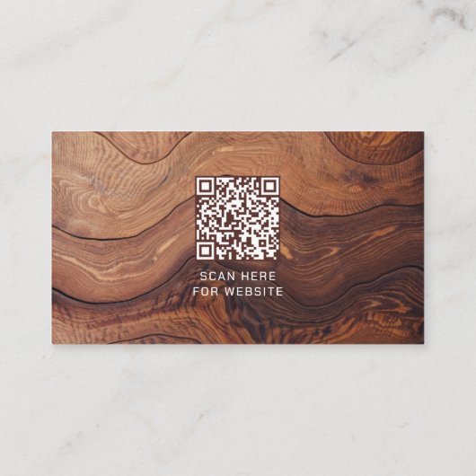 Logo QR Code Moderne Holzschreinerkonstruktion Visitenkarte (Rückseite)