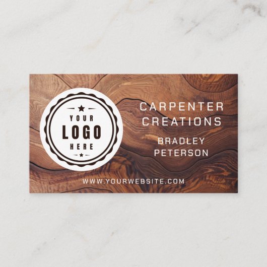 Logo QR Code Moderne Holzschreinerkonstruktion Visitenkarte (Vorderseite)