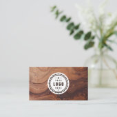 Logo QR Code Moderne Holzschreinerkonstruktion Visitenkarte (Stehend Vorderseite)