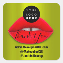 Logo QR-Code Name Danke, dass Sie die Roten Lippen Quadratischer Aufkleber