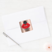 Logo-QR-Code-Name Vielen Dank Shopping Red Lips Ro Quadratischer Aufkleber (Umschlag)