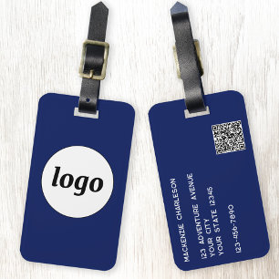 Logo-QR-Code Navy Blau Business-Werbemittel Gepäckanhänger