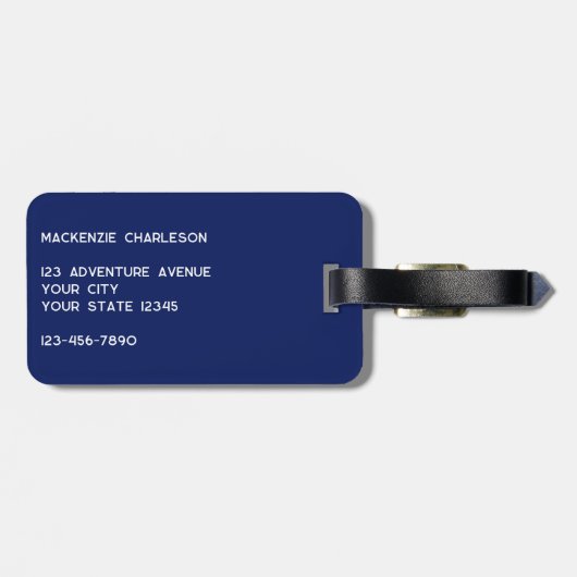 Logo QR Code Navy Blue Business Promotion Gepäckanhänger (Rückseite horizontal)