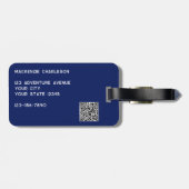 Logo QR Code Navy Blue Business Promotions Gepäckanhänger (Rückseite horizontal)