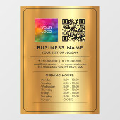 Logo QR Code Öffnungszeiten Offene geschlossene Im Fensteraufkleber (Blatt)