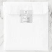 Logo QR Code Online Shop Glitzer Silver Gray Spark Quadratischer Aufkleber (Tasche)