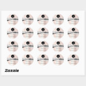 Logo QR Code Online Shop Silver Glitzer Rose Runder Aufkleber (Blatt)