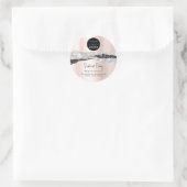 Logo QR Code Online Shop Silver Glitzer Rose Runder Aufkleber (Tasche)