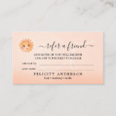 Logo QR Code Peach Beauty Referrkarte Empfehlungskarte (Vorderseite)