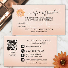 Logo QR Code Peach Beauty Referrkarte Empfehlungskarte