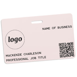 Logo QR-Code Professionelles Geschäft Blush Rosa N Ausweis